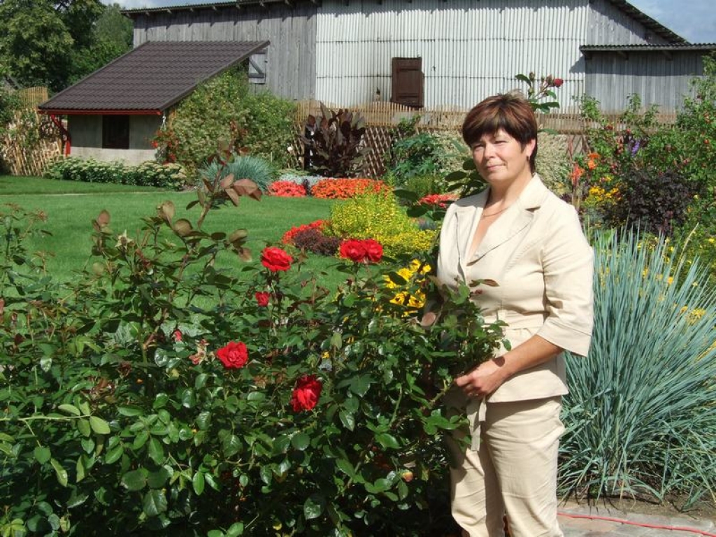 SASTRĀDĀTĀM ROKĀM. Dārza košums iepriecina gan saimnieci, gan ciemiņus. — Es saprotu puķu valodu, — saka Agrita Laizāne.