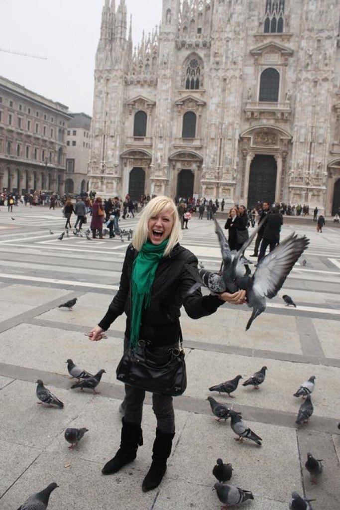 Piepildīt var visu. Linda tic, ka viss neiespējamais kļūst iespējams, ja vien tam tic. Attēlā — Linda Milānā.  Foto no Lindas albuma