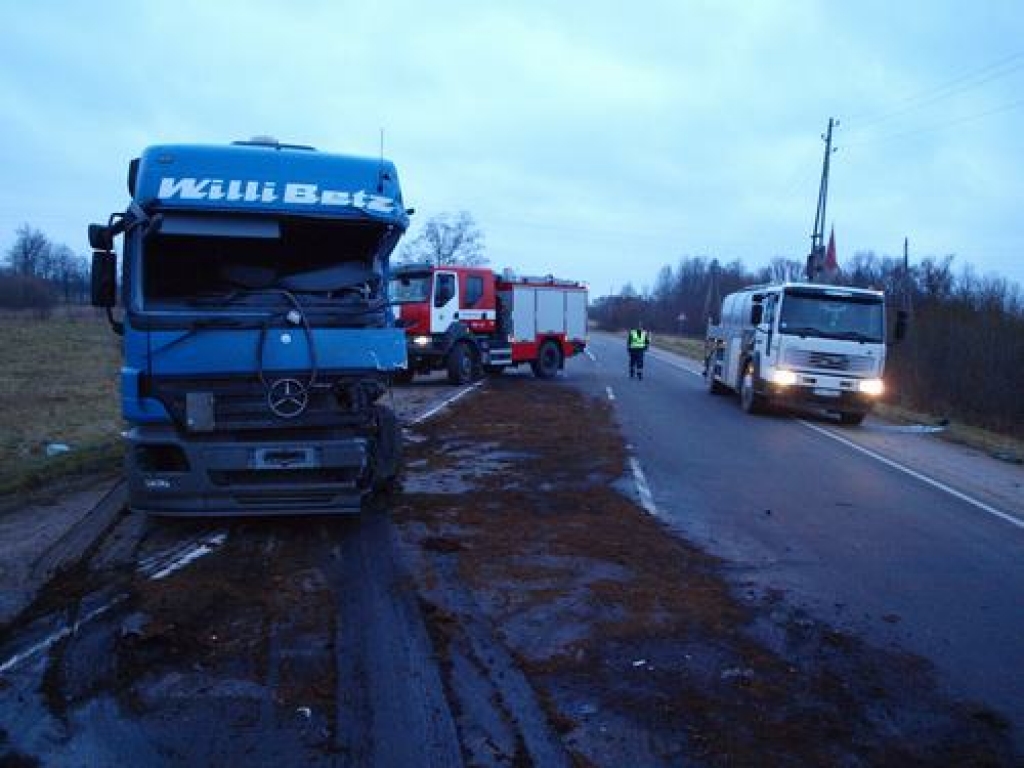 Šorīt ap pulksten 7 netālu no Skrīveriem, šosejas Rīga—Daugavpils 82. kilometrā, notika smags ceļu satiksmes nelaimes gadījums — saskrējās divas kravas automašīnas. Abi autovadītāji ar ļoti smagām traumām nogādāti slimnīcā Ogrē.
Autors: Indulis Burka