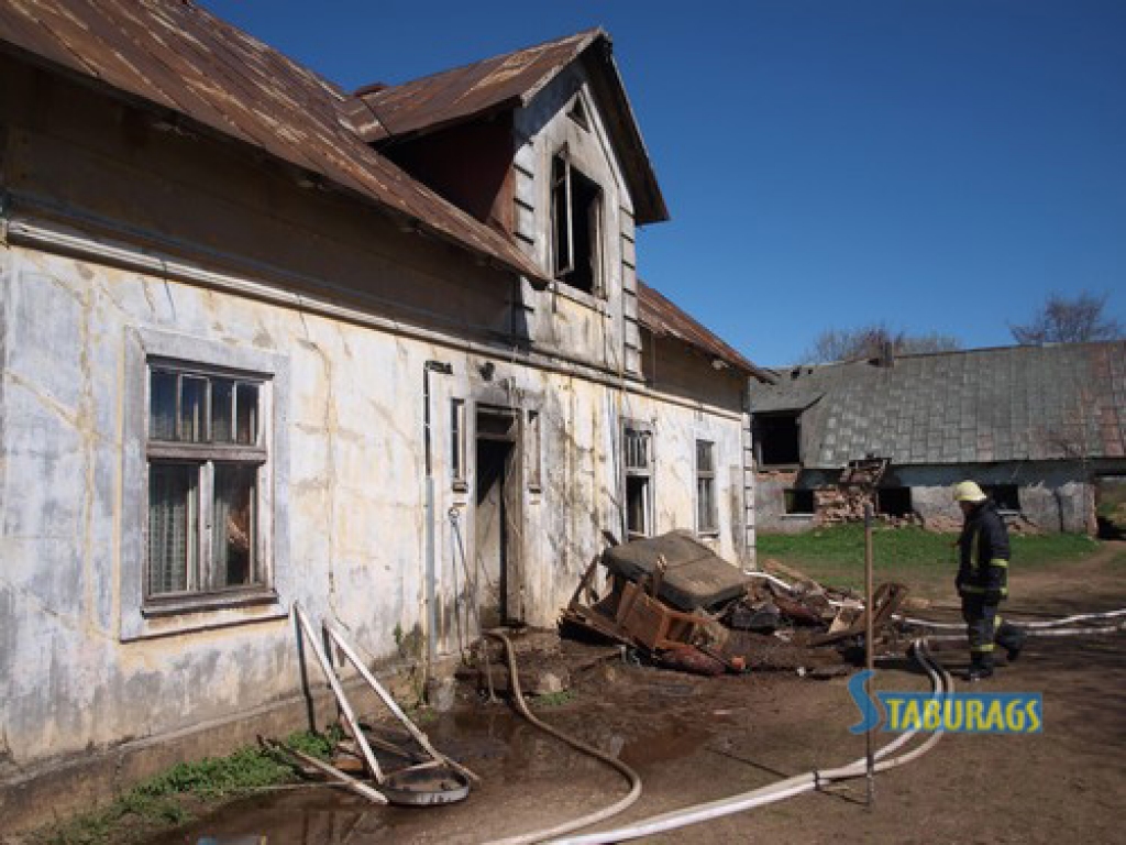 Vakar pulksten 23.10 Valsts ugunsdzēsības un glābšanas dienesta (VUGD) Aizkraukles daļas ugunsdzēsēji saņēma izsaukumu uz Bebru pagasta “Dipēniem” — dega divstāvu dzīvojamā māja 180 kvadrātmetru platībā. 
Autors: Indulis Burka