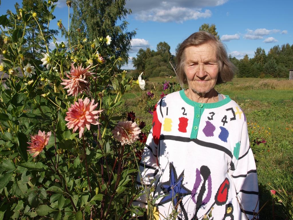 PUĶES SIRDIJ. “Man ļoti patīk kopt puķes, vērot, kā tās dažādās krāsās uzzied,” saka jubilāre Aina Gailīte.
Autors: Guna Mikasenoka