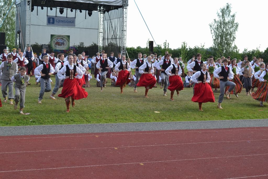 RIPO! Tūkstošiem dejotāju soļu, krāsainu rakstu tautastērpos gleznainā dabas ainavā — tāds daudziem paliks atmiņā dižkoncerts “Ripo, ripo, ritenīti” Aizkraukles stadionā.       
Autors: Indulis Burka
