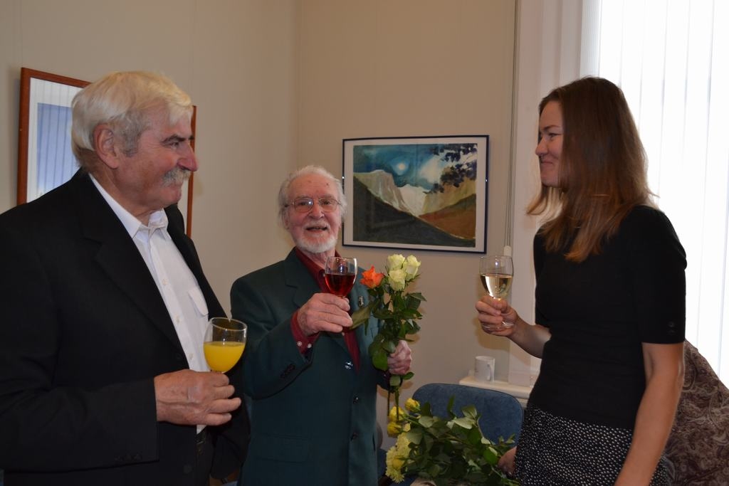 Izstādes atklāšanas pasākumā. Agrita Sakse, Gio Saule un Jānis Mājenieks. 	
Autors: ImantsKaziļuns 