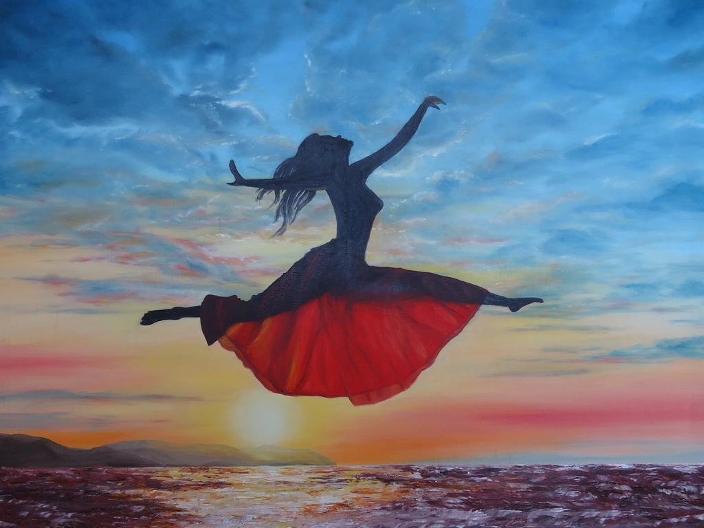 LĒCIENS BRĪVĪBĀ — glezna, kura asociējas ar pašu mākslinieci.	 
Autors: Sintija Taškāne