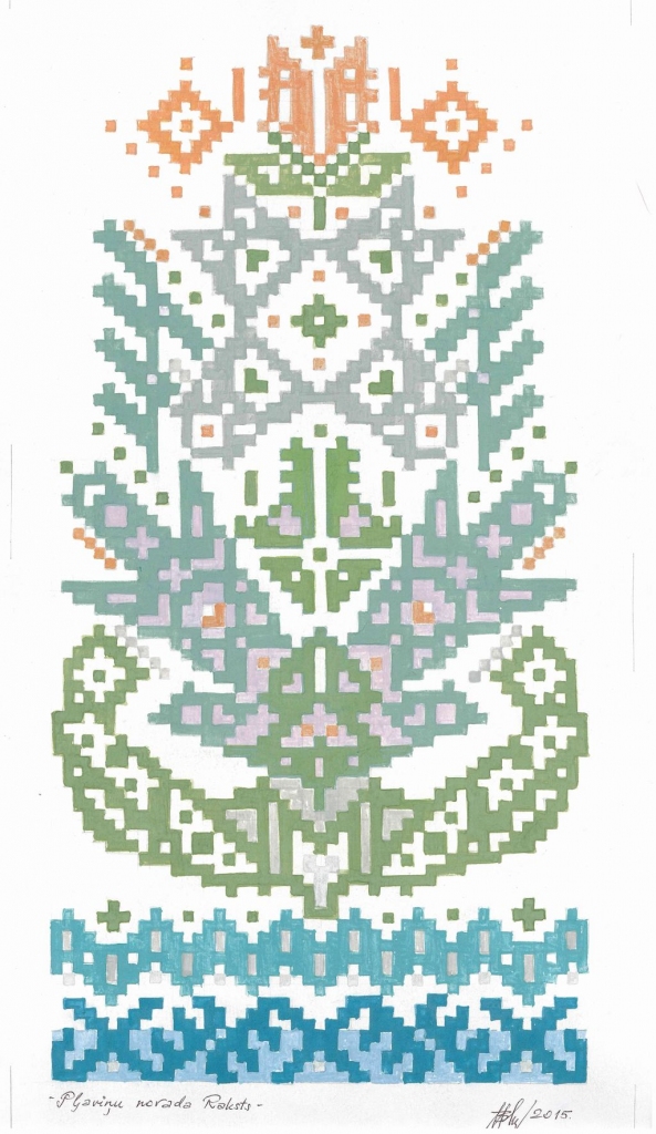 PĻAVIŅU NOVADA RAKSTS simbolizē pagātni, tagadni un nākotni. 
Autors: no Pļaviņu novada domes arhīva