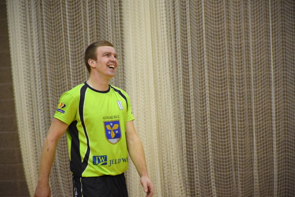 Labs noskaņojums — laba spēle. Vienības “VK Aizkraukle” spēlētājs Raitis Zukuls.
Autors: Viesturs Kaktiņš