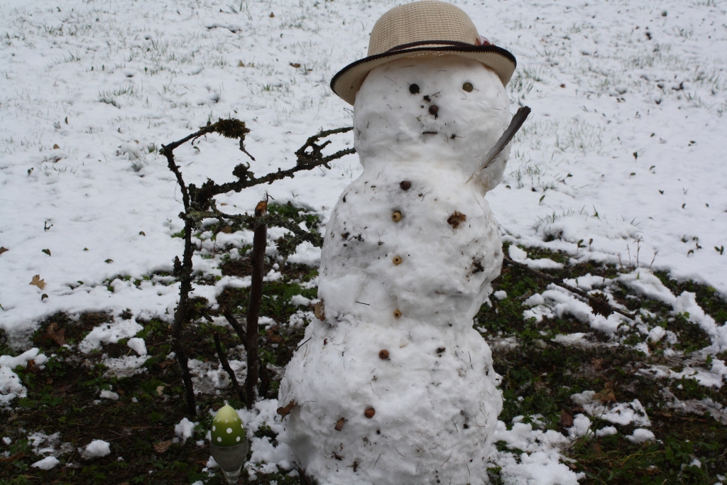 Lieldienu Sniegavīrs. Klintaines pagasta “Skaistkalnu” mājas ābeļdārzā šī pavasara sniegotā­kajā dienā Lieldienas svinēt bija ieradies arī Sniegavīrs. Bērniem par lielu prieku aptuveni metru garais vīrs kādu laiku gozējās pavasara saulītē.
Autors: Agita Grīnvalde-Iruka