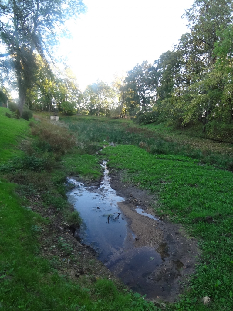 Pagaidām tikai peļķe. Dīķis savu sākotnējo veidolu iegūs pēc dūņu iztīrīšanas.
Autors: Ināra Sudare