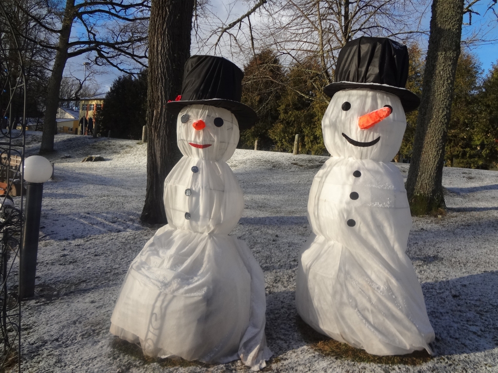 Universālie. Šos sniegavīrus Koknesē var sastapt arī lietainā dienā.
Autors: Ināra Sudare