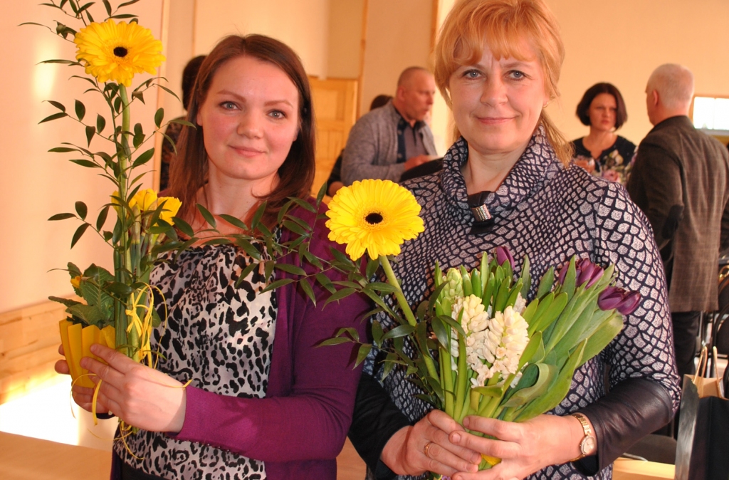 Biznesa ideju konkursa dalībnieces — Mārīte Baltābola (no labās) un Zaiga Bonda.
Autors: Sandra Pumpure