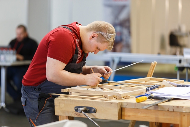 DARBA PROCESĀ. Rolands Brics konkursa “SkillsLatvia 2018” laikā, veicot uzdevumu.
Autors: no konkursa rīkotāju arhīva