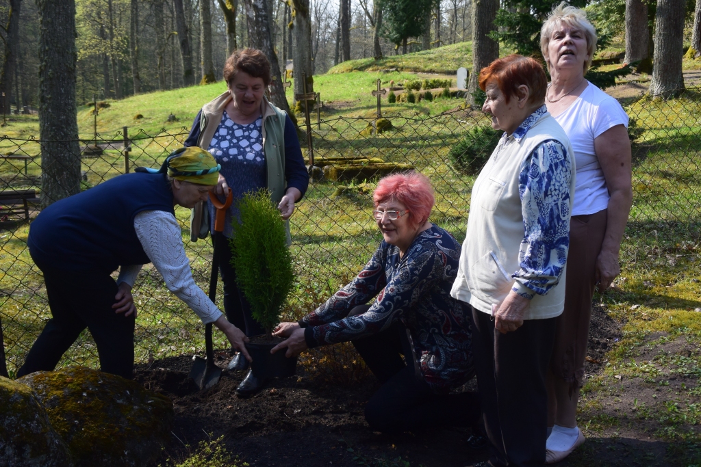 AUGS NĀKAMAJĀM PAAUDZĒM. Klintaines pagasta seniori cītīgi pastrādāja, stādot kokus.
Autors: no Guntas Lazdas albuma