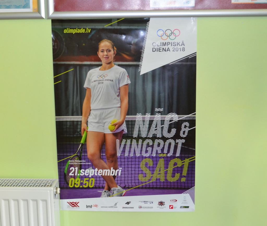 Šādi plakāti tika izvietoti skolās, kuras piedalījās Olimpiskajā dienā.