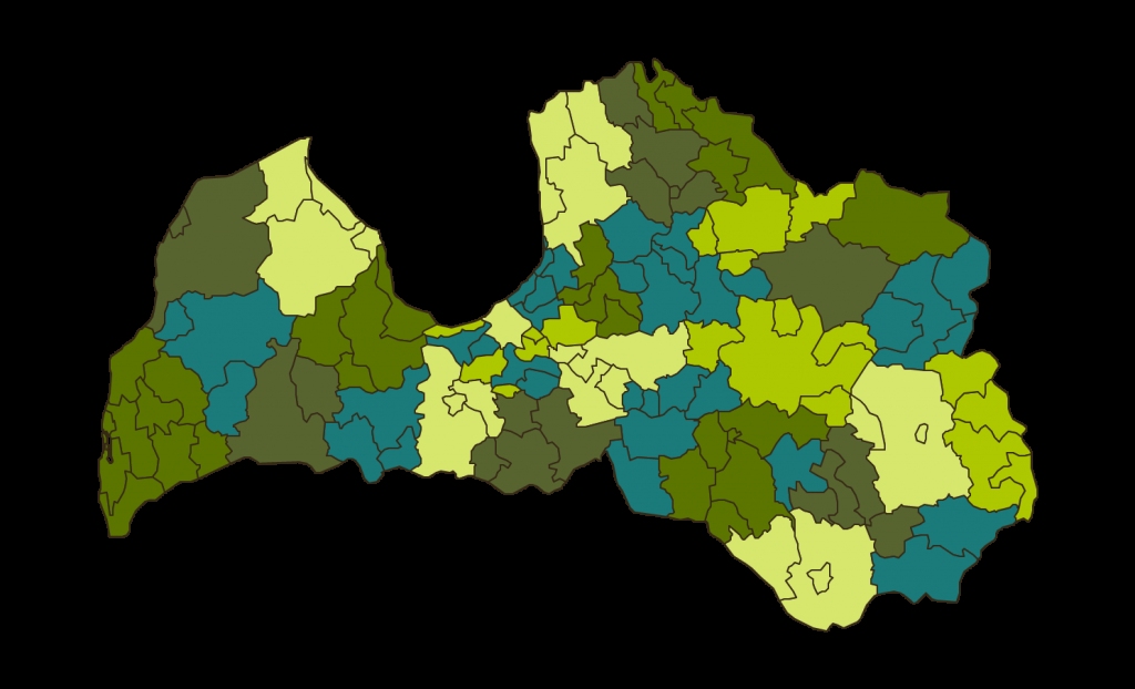Vides aizsardzības un reģionālās aizsardzības ministrijas piedāvātā administratīvi teritoriālā reforma ar jaunajiem administratīvajiem centriem.  Pašvaldību skaitu iecerēts samazināt no 119 līdz 35, apvienojot novadus.  Ar vienu krāsu apzīmētas blakus esošas pašvaldības, kuras tiek piedāvāts apvienot (izņēmums - daļu Ķekavas novada teritorijas paredzēts pievienot Olaines novadam).