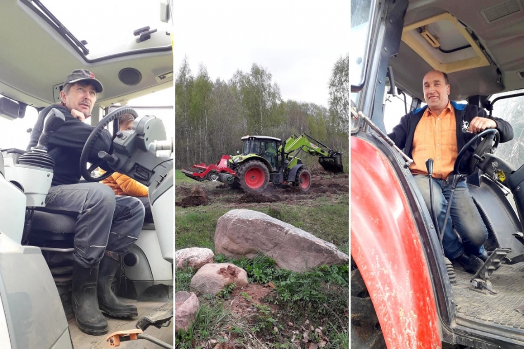 Palīgi ar smago tehniku. Ainārs Ķibilds (no kreisās) un Gunārs Ločmelis.
Autors: Signe Sniedze