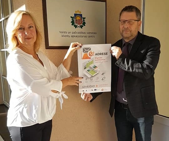 PAKALPOJUMI UN INFORMĀCIJA TUVĀK IEDZĪVOTĀJIEM. Ingrīda Grūbe un Dainis Vingris centra atklāšanā.
Autors: no Kokneses novada domes