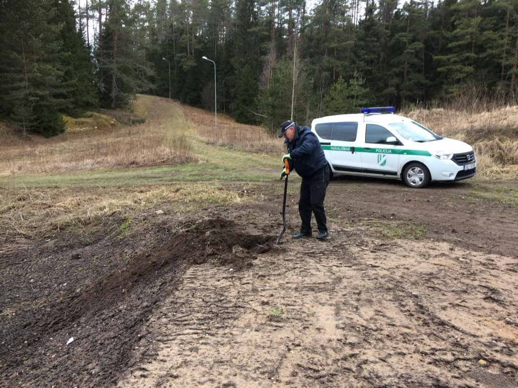 Meklē pierādījumus. Lai slēpojot līkumā nebūtu strauji jābremzē, biedrības pārstāvji paplašināja trases daļu, izmantojot divas kravas būvgružu, virsū uzberot melnzemi. Pļaviņu novada domes vadība uzskata, ka veikta patvaļīga un nelikumīga būvgružu noglabāšana un tas ir pārkāpums. Pašvaldības policijas pārstāvis veic kontrolrakumus un atrod būvgružus.
Autors: no biedrības