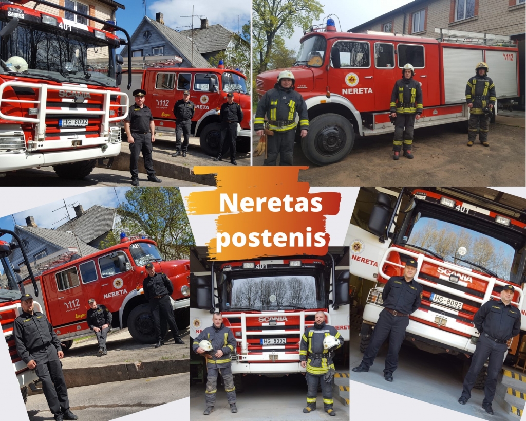 SAŅEMS APBALVOJUMUS. VUGD Neretas postenī strādā 14 darbinieku, un astoņi no viņiem  Latvijas Ugunsdzēsības 155. gadadienā saņems apbalvojumu par priekšzīmīgu dienesta pienākumu pildīšanu.
Autors: VUGD foto