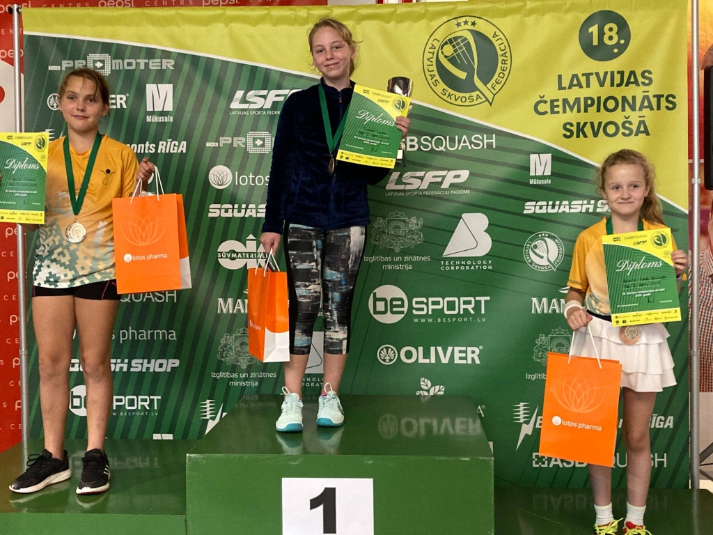 LABS SNIEGUMS pļaviņietēm Anitai Vītolai (no kreisās) un Agnesei Annai Balčunai (no labās).
Autors: no Latvijas Skvoša federācijas