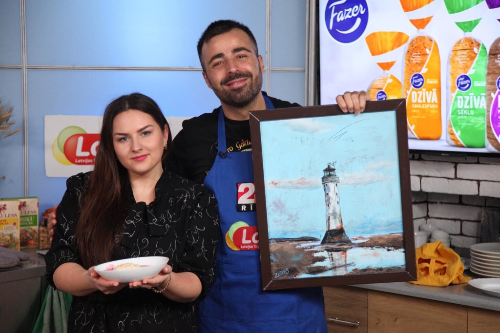 Pēc raidījuma “La Dolce Vita.” Melita tā vadītājam un dziedātājam Roberto Meloni uzdāvināja sava radinieka gleznoto akvareli.
Autors: no Melitas albuma