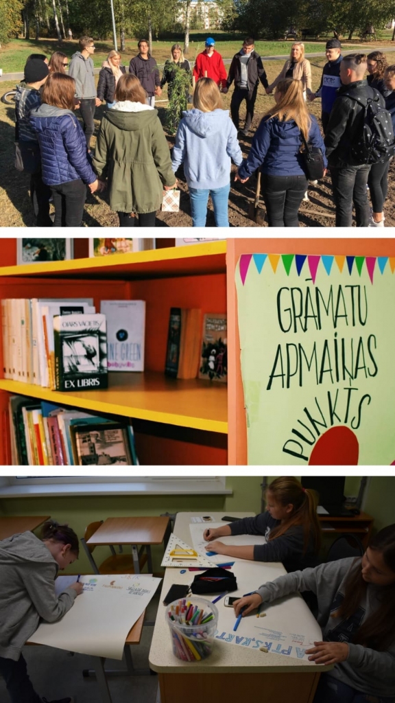 Aizkraukles novada vidusskolas ekopadome Rīcības dienās aktualizēja grāmatu apmaiņas punkta darbību skolā, kā arī akcentēja tēmu par aprites ekonomiku.
Autors: no Aizkraukles novada vidusskolas albuma