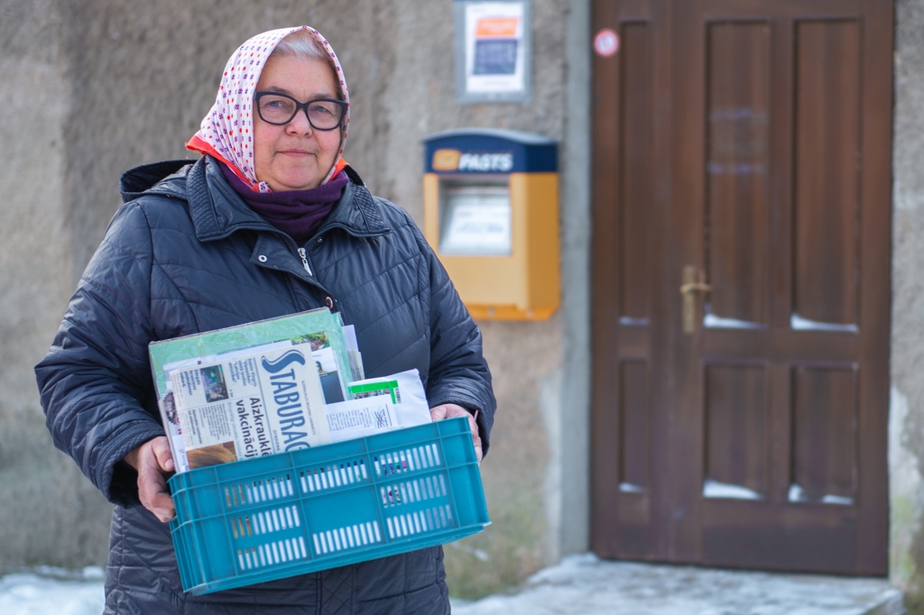 Pastniece Maija Pavļukeviča. Viņas darba lauks ir viss Staburaga pagasts un daļa Seces pagasta.
Autors: Imants Kaziļuns