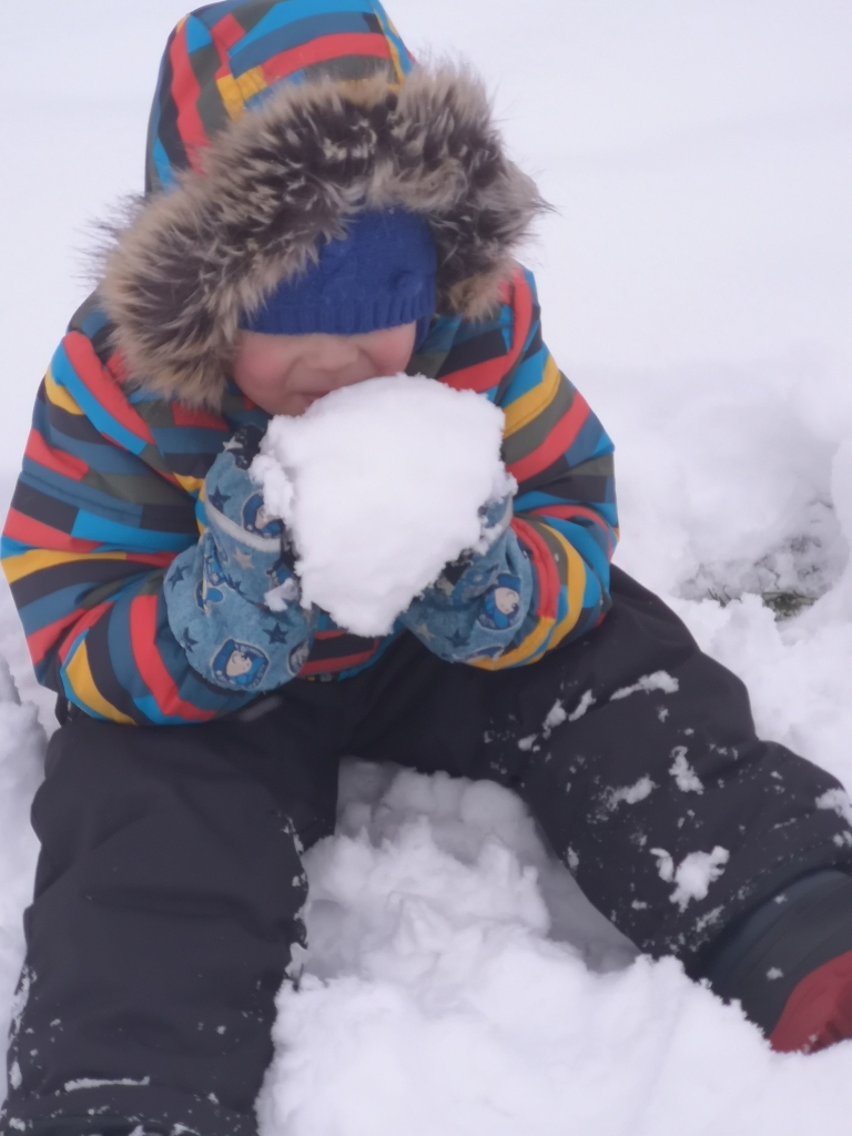 Ziemas stāsts. “Nosūtu mūsu ģimenes jautrās aktivitātes sniegotajās ziemas brīvdienās! Uzcēlām sniega suni, kurš joprojām sargā māju. Metām sniegu atpakaļ mākoņos un, kad sapratām, ka to nevaram izdarīt, jaunākā paaudze piedāvājās to apēst.”
Autors: Vietalvietes Santas Kalniņas foto