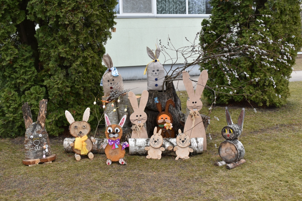 vērienīgs Lieldienu zaķu saiets vērojams Aizkraukles pirmsskolas izglītības iestādes “Zīlīte” grupu laukumos. Bērni kopā ar vecākiem tika aicināti izgatavot Lieldienu garaušus. Radošā nodarbe aizrāva, kā rezultātā bērnudārzā pulcējas vairāki desmiti visdažādāko Lieldienu vēstnešu. Iestādes vadītāja Ligita Neija saka lielu paldies vecākiem par aktīvo, izdomas bagāto iesaistīšanos. Lielākā daļa zaķu rotā bērnudārza āra teritoriju, tie garauši, kam lietus un vējš varētu nodarīt skādi, priecē acis iestādes telpās. Zaķu gatavošanā izmantots koks, siens, pudeles, audums, kartons un daudz citu materiālu.  Pēc svētkiem dekoratīvie zaķi tiks noglabāti pagrabā, lai pēc gada tie atkal varētu iepriecināt bērnus, vecākus un darbiniekus. “Zīlītes” audzēkņi Lieldienas bērnudārzā svinēs otrdien, 6. aprīlī. Ja laikapstākļi lutinās, tad notiks jau par tradīciju kļuvušais Lieldienu zaķa skrējiens, kā arī būs nelieli muzikāli priekšnesumi.
Autors: Ginta Grincēviča