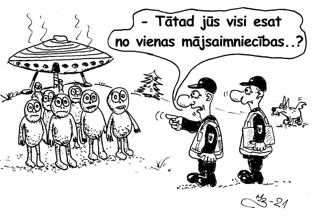 Induļa Bukas karikatūra.