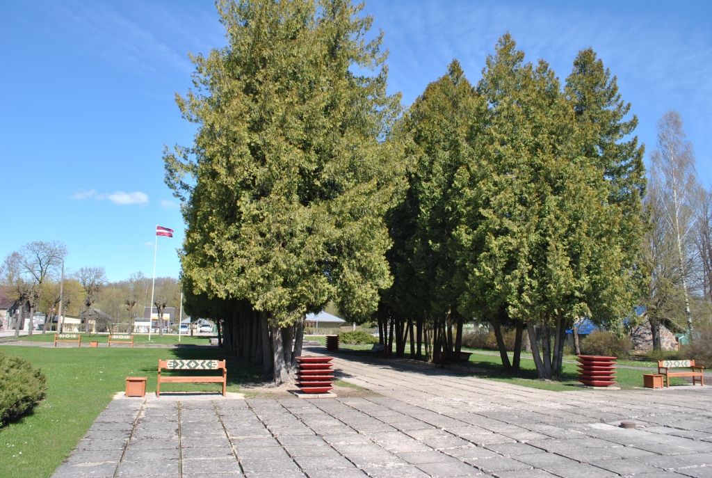 JAUNI SOLI Tradīciju laukumā, ko papildinās arī piramīdu puķu kastes.