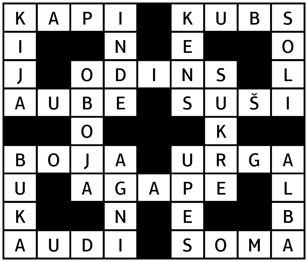 Mazā krustvārdu mīkla.