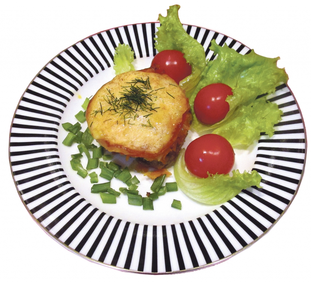 Cepeškrāsnī ceptas kotletes “kažokā”.