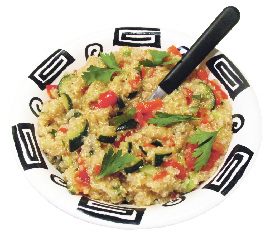 Dārzeņi ar kvinoju.