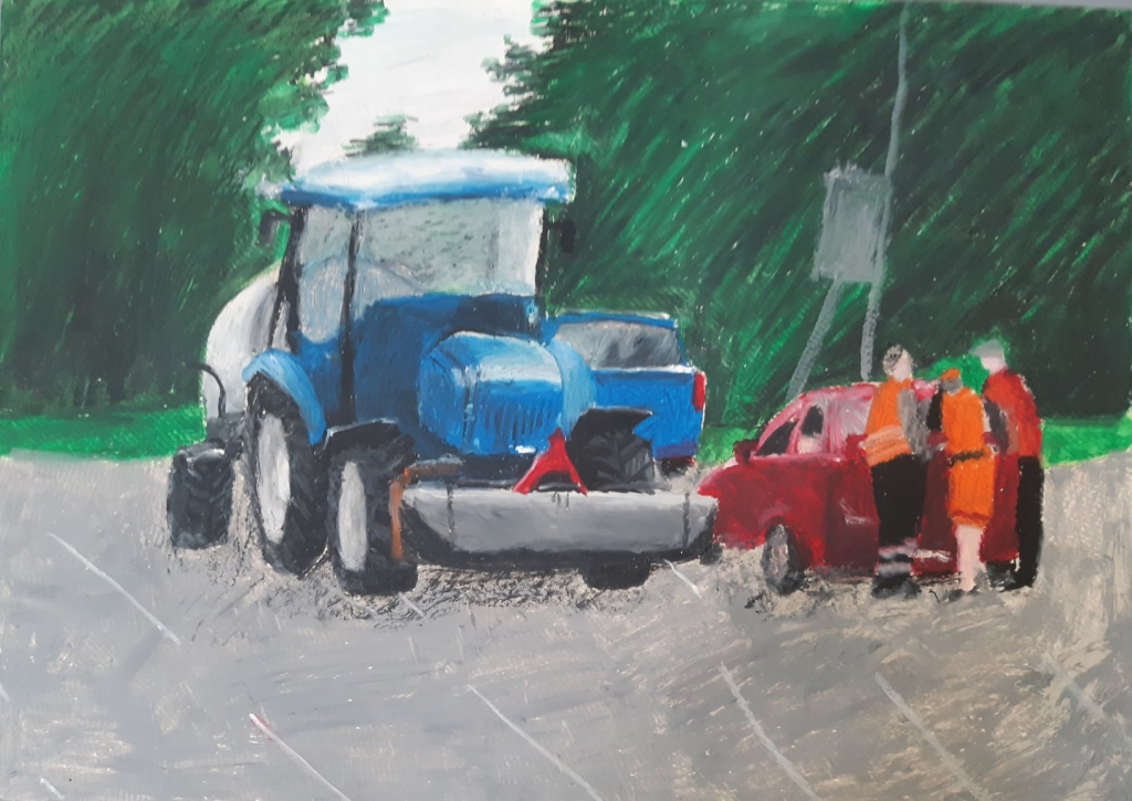 Trešā vieta vidējā grupā Milanai Kolodinskai — viņa savā darbā ietvērusi Aizkrauklē redzēto ielu sakopšanas darbos.