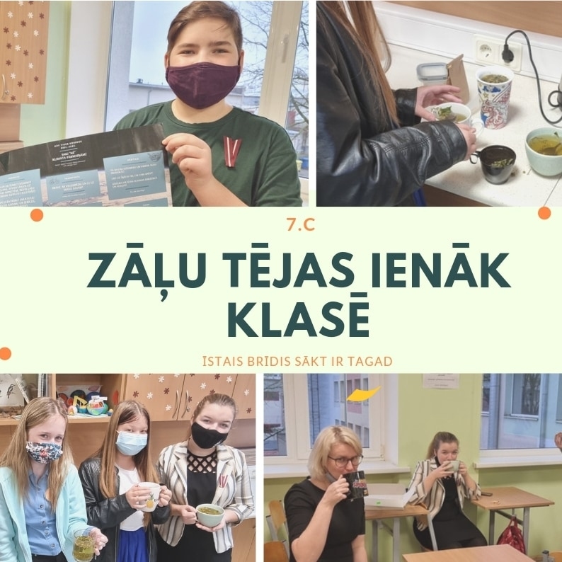VIDEI DRAUDZĪGAS UN VESELĪGAS — zāļu tējas pauzes skolā.
Autors: no Aizkraukles novada vidusskolas