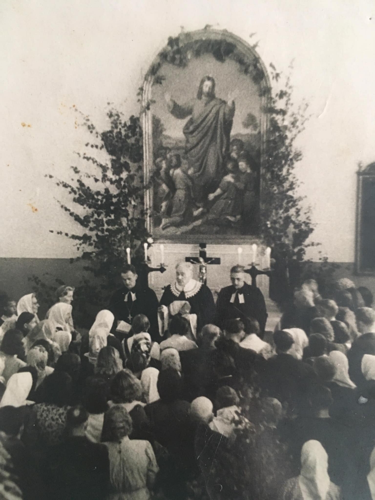 Oriģinālā Ērberģes luterāņu baznīcas altārglezna iznīcināta 1955. gadā.
Autors: no baznīcas draudzes arhīva